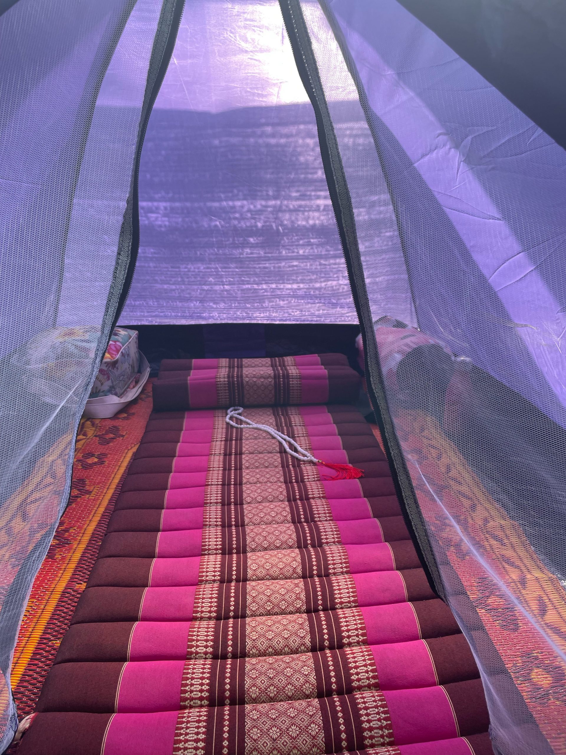inside a tent at Indriya Retreat